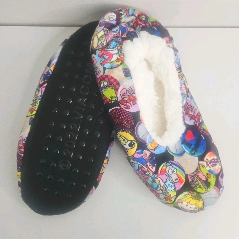 Nickelodeon Rugrats‎ Hey Arnold Ren Stimpy Fuzzy Babba Slipper Socks S/M NWT